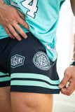 Teal blue shorts